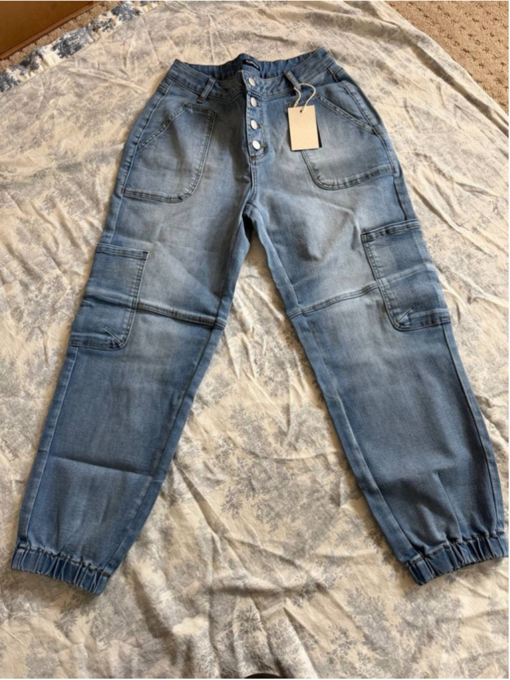 Flamingals Straight Leg Button Fly Multi Pocket Jeans M